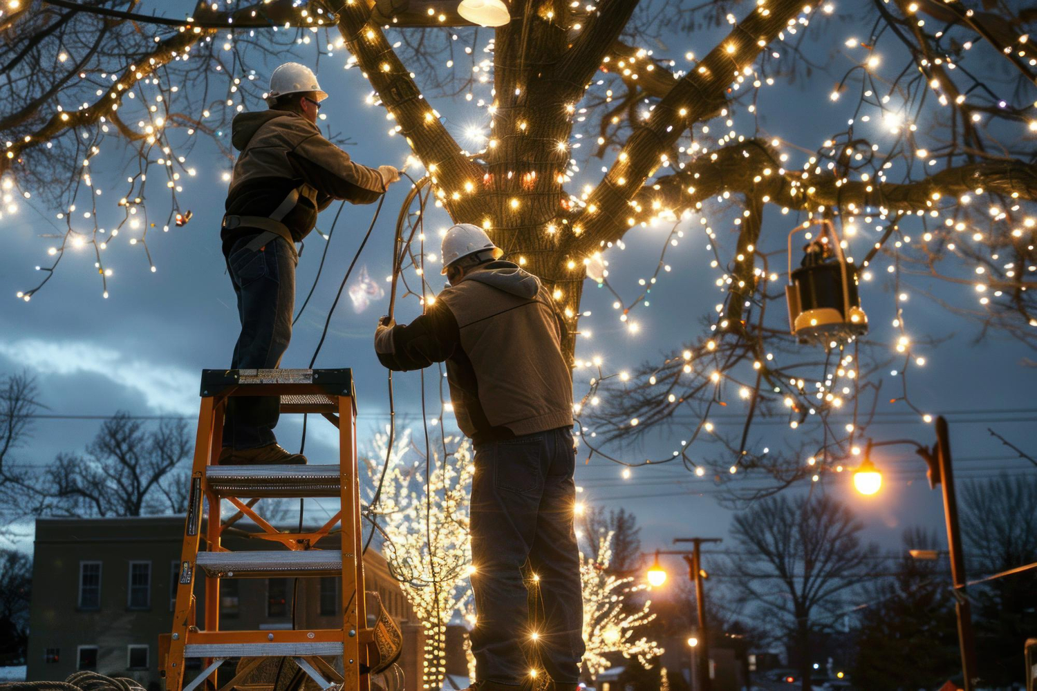 Professional Christmas lights installation by E3 Window Cleaning
